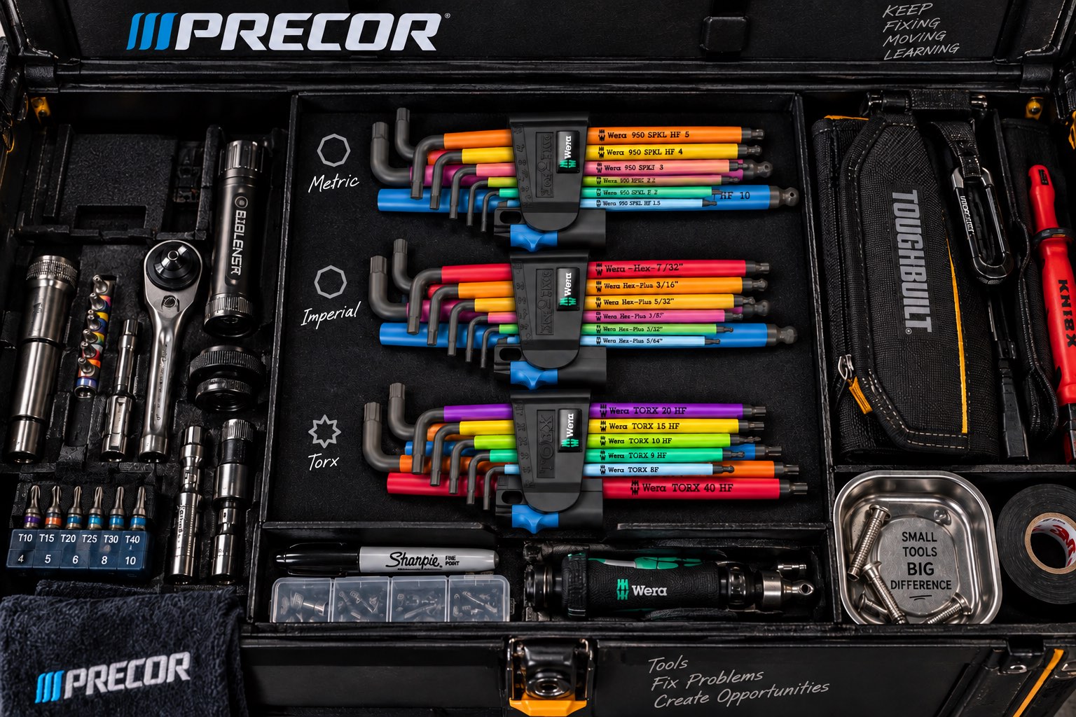 The three sets in the tool case drawer alongside sockets, drivers and a bit set